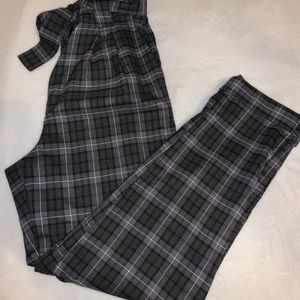 Plaid Paper Bag Dress Pants